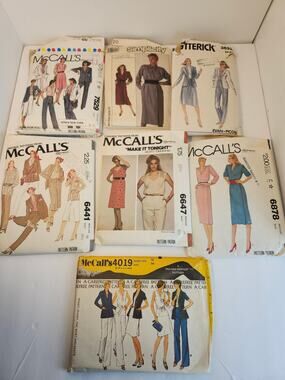 Vintage Lot of 7 Women's Patterns CUT  1974-1987  Size 10-14 McCall's Butterick